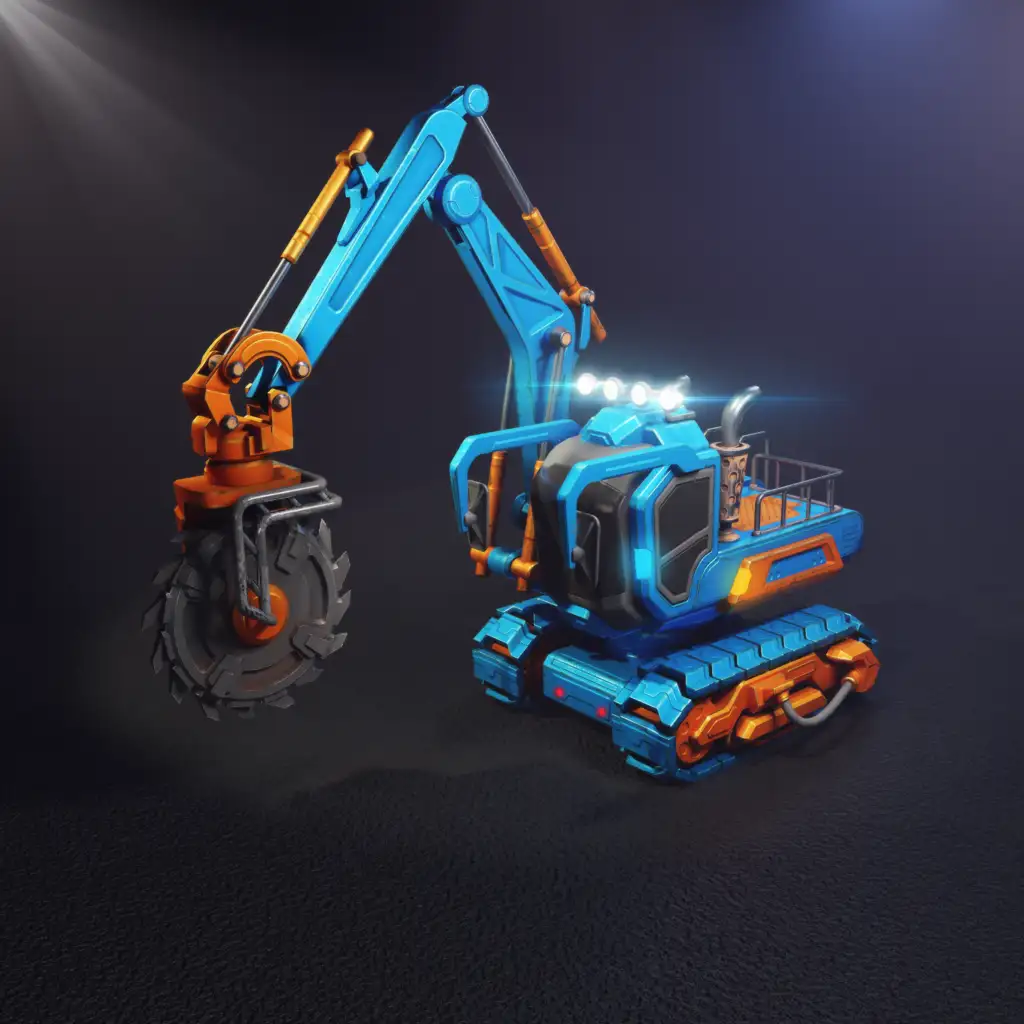 Excavadora con Sierra Circular